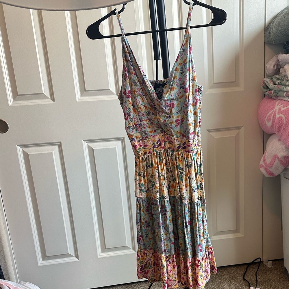 Angie Floral Maxi Dress in Multicolor Pastels